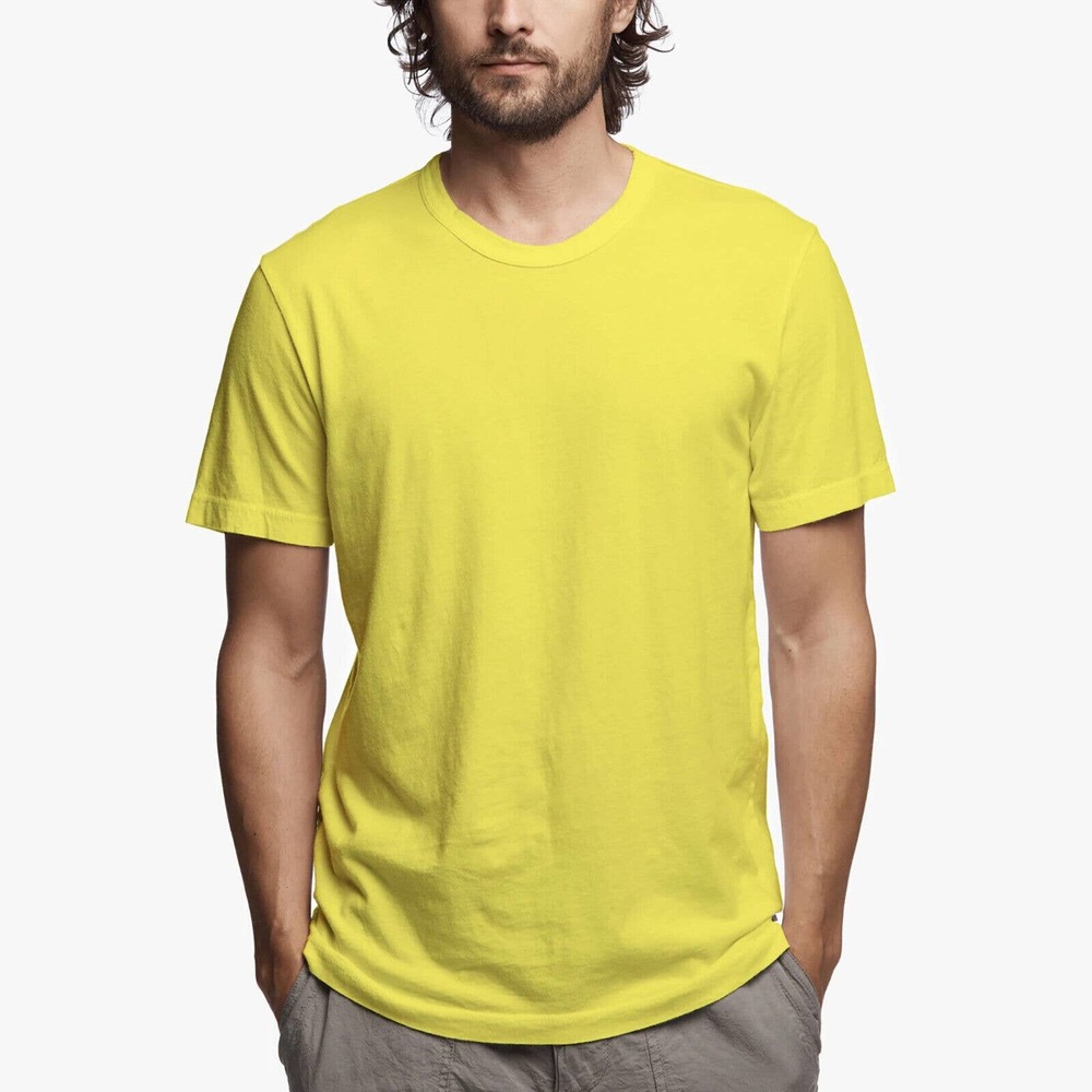 James Perse Men's MLJ3311 Short Sleeve Crew Neck Tee T-Shirt in Yellow
